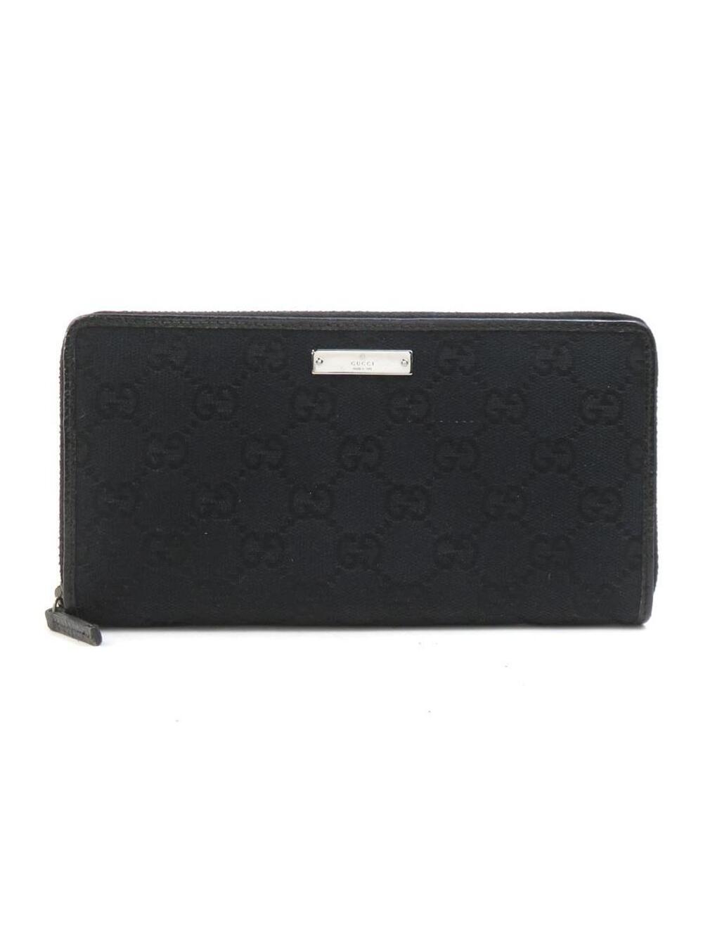 Auth Gucci Zip Around Long Wallet Black #296995G20B